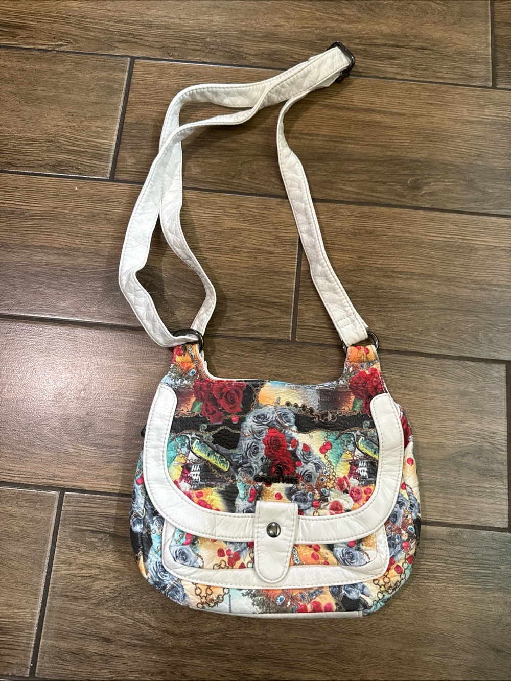 Vintage Angel Kiss  multi-color crossbody bag